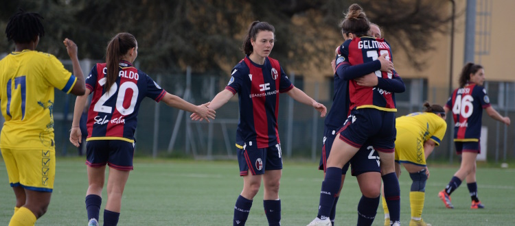 Bologna Women, 10 gol alla Vis Mediterranea per riavvicinarsi alla Serie A. Primavera sconfitta 1-0 a Sassuolo, salvezza diretta più lontana